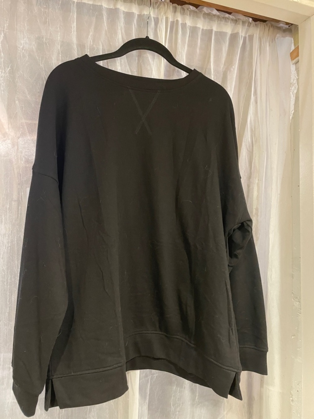 Black Oversized Crew Sweatshirt